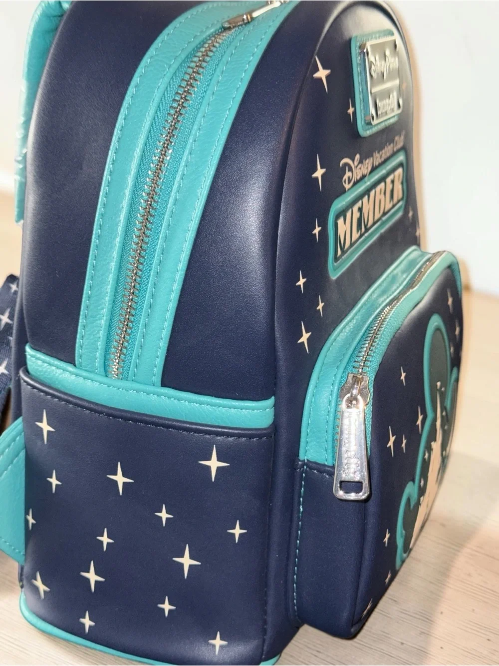 Loungefly Disney Vacation Club MEMBER Navy & Teal Mini Backpack